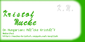 kristof mucke business card